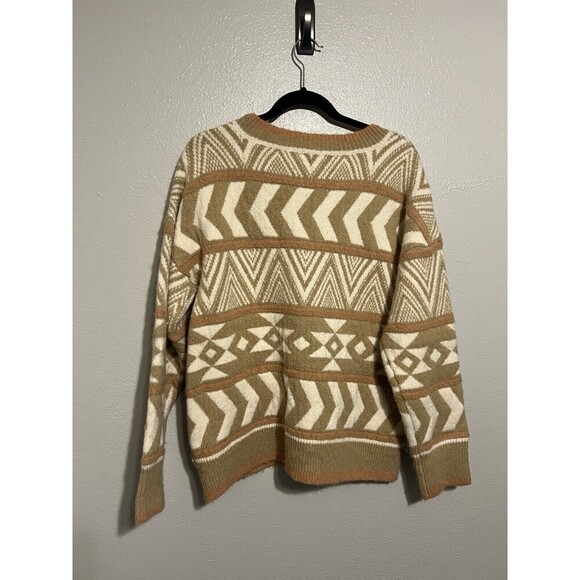 Very J Pullover Sweater Women's Medium Long Sleeve Aztec Crew Neck Southwestern - Picture 5 of 5